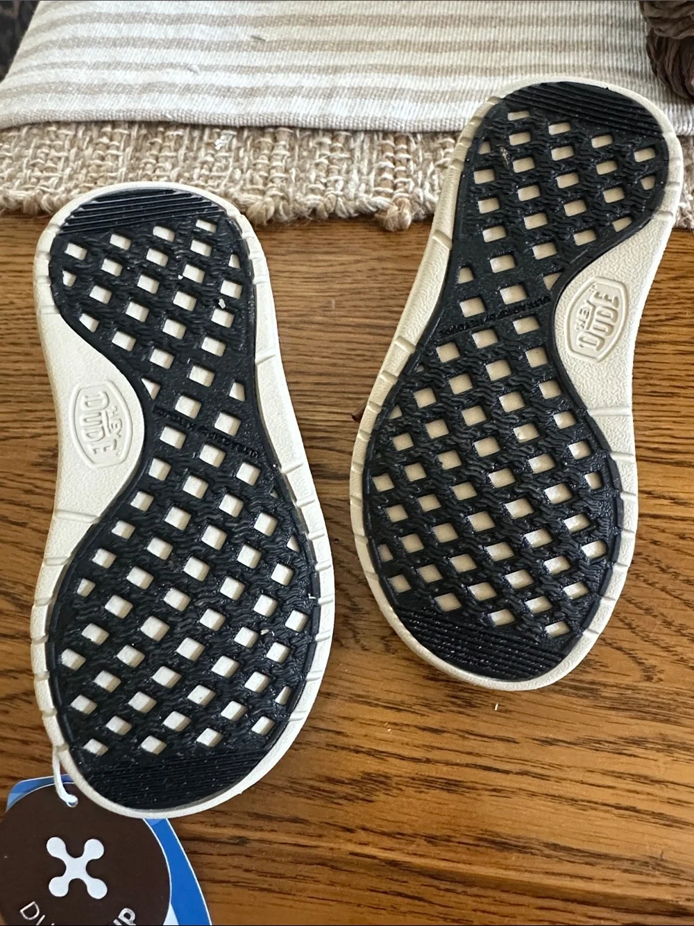 Hey Dude Kids Black Slip-On Moccasins with Tan Accent